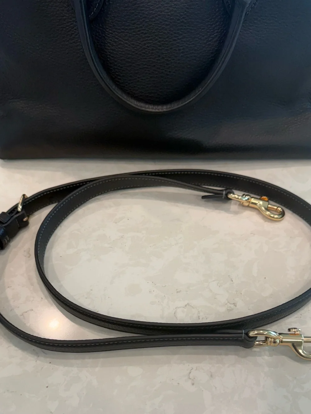 COACH Georgia Black Leather Satchel Handbag